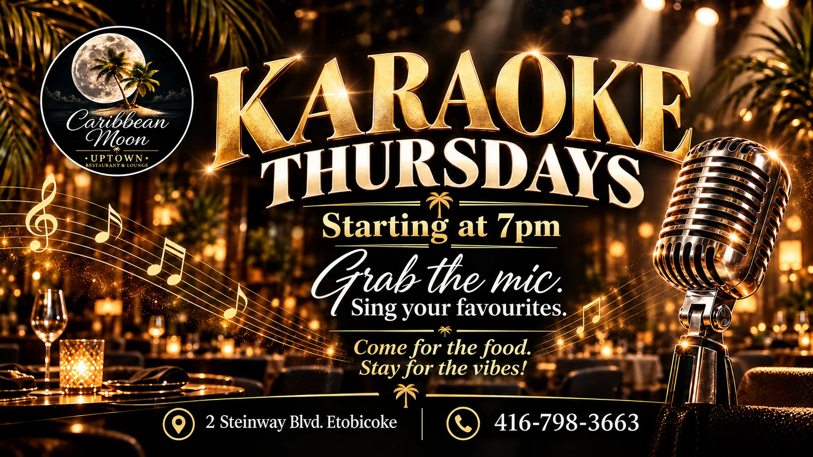 Karaoke Thursdays starting at 7 pm. Grab the mic and sing your favourites.